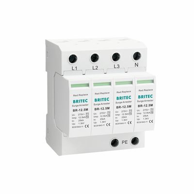 Thiết bị chống sét BR-12.5M 4P Loại 1 spd chống sét ac loại 1 12.5ka spd loại 1 spd Überspannung 12.5ka bộ triệt xung thiết bị chống sét công nghiệp