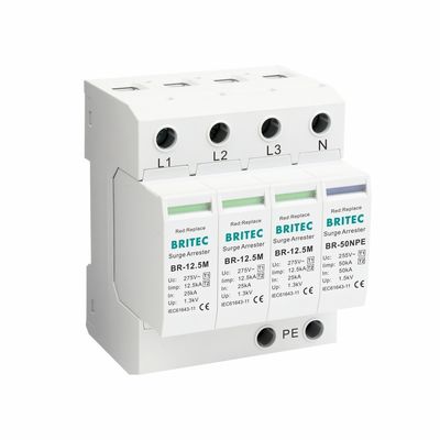 Thiết bị chống sét BR-12.5M 4P Loại 1 spd chống sét ac loại 1 12.5ka spd loại 1 spd Überspannung 12.5ka bộ triệt xung thiết bị chống sét công nghiệp