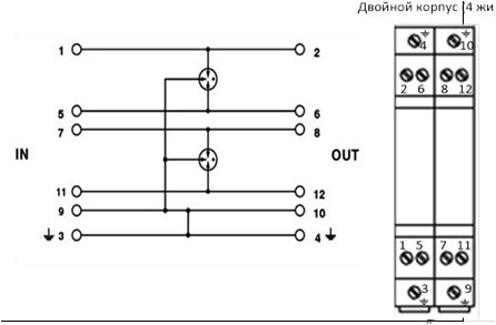 RS-485 BRPI-06 Signal Surge Arrestor dây viễn thông công nghiệp