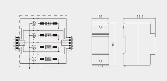 BR-POE-M POE camera Signal Surge Arrestor Network Surge Protector rj45 bảo vệ sóng cao Poe sét rj45 bảo vệ sét