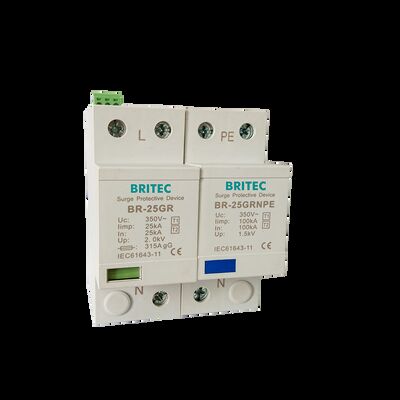 BR-50GR 1+1 Thiết bị bảo vệ chống đột biến điện áp thấp Bảo vệ chống đột biến nối đất Bảo vệ chống đột biến điện Hệ thống điện công nghiệp spark aresster