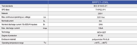BRPC1-230L 10kA bảo vệ điện áp cho đèn LED AC bảo vệ điện áp cho hệ thống chiếu sáng LED Bảo vệ ánh sáng LED