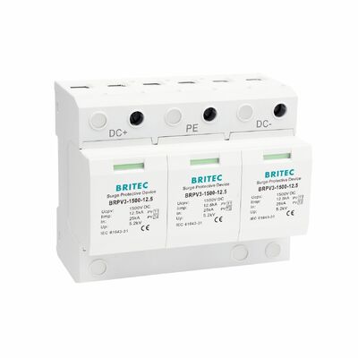 BRPV3-1500-6.25 Photovoltaic Surge Arrester Module 3 Thiết bị bảo vệ loại 1 + 2 Photovoltaic Surge Protector Hệ thống năng lượng mặt trời spd 1500v dc t1 t2 Photovoltaic Dc Spd pv điện sét arrester loại 1 + 2 Photovoltaic Surge Protector
