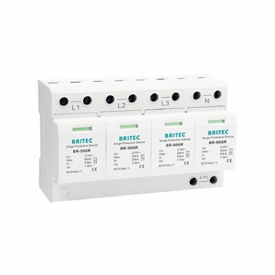 BR-50GR 3+1 OEM ODM tia lửa khoảng cách 50ka Thiết bị bảo vệ chống sét Điện áp thấp Loại 1 Chống sét loại 1 spd Thiết bị bảo vệ chống sét Loại 1 SPD Mạng phân phối điện hạ thế LV