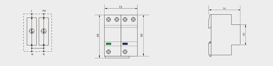 BR-50GR 440 1 + 1 Thiết bị bảo vệ vượt sức mạnh AC T1 Thiết bị bảo vệ vượt sức mạnh 440V spark gap spd