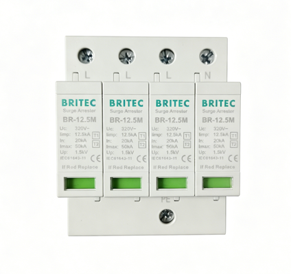 BR-12.5M 320 4P spd t1 thiết bị chống sét loại 1 2 spd 12.5ka thiết bị chống sét cắm