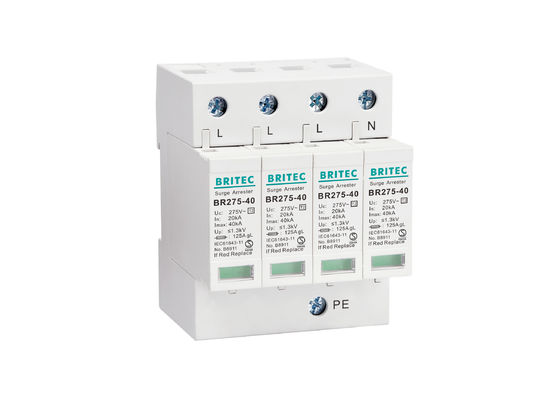 40kA Ba pha AC SPD Nhà sản xuất điện Bộ chống sét bằng nhựa