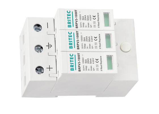 Thiết bị chống sét năng lượng mặt trời PV loại 1 + 2 1000v 5kA DC SPD