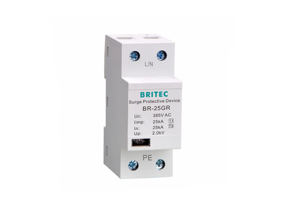 25kA 385V Thiết bị bảo vệ tăng áp SPD với Đường sắt Din gắn cho hệ thống cung cấp điện