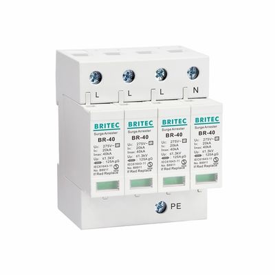 BR-40 3P Thiết bị bảo vệ tăng áp loại 2 SPD T2 bảo vệ ngắt sét 275v bảo vệ sét SPD điện