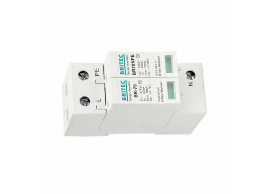 Thiết bị chống sét loại 2 70kA Vỏ nhựa chịu nhiệt UL94-V0 Mô-đun cắm được