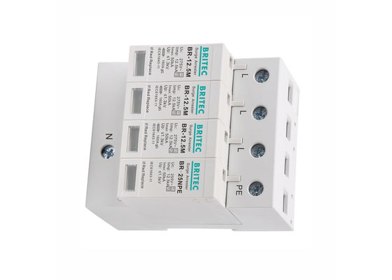 SPD nhỏ gọn 12,5kA lớp B + C Ba pha Surge Arrester với DIN Rail Mount
