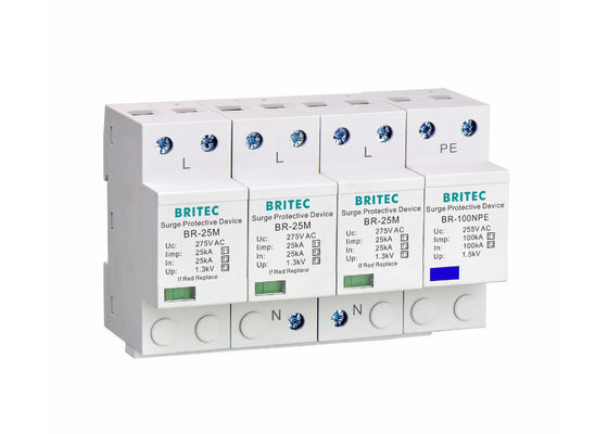 Thiết bị chống sét lan truyền công nghệ MOV loại I, cấp B+C, 25kA, bảo vệ nguồn điện, chống sét cho hệ thống điện áp thấp
