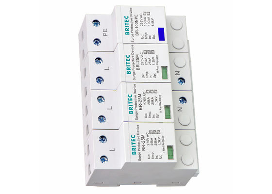 Thiết bị chống sét lan truyền công nghệ MOV loại I, cấp B+C, 25kA, bảo vệ nguồn điện, chống sét cho hệ thống điện áp thấp