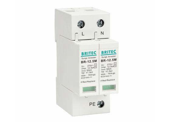 320V Surge Protector Lightning Arrester 2P DIN Rail Mount SPD để bảo vệ sét
