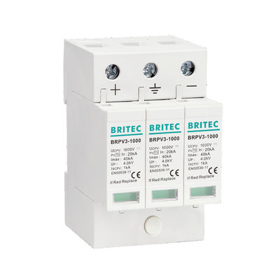 Thiết bị chống sét lan truyền năng lượng mặt trời BRPV3-1000 1000V 40kA 3P DC Bộ chống sét lan truyền sét