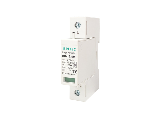 Iimp 12.5 KA 1P Thiết bị bảo vệ chống sét điện áp thấp SPD T1 + T2 Class I + II