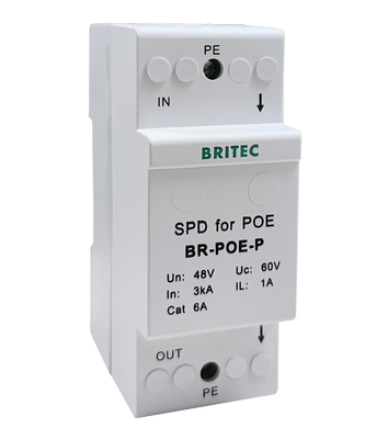 BR-POE-P Bộ bảo vệ tín hiệu dữ liệu tốc độ Spd Poe Chống sét lan truyền 48V Trung Quốc thiết bị bảo vệ đột biến ethernet sét poe camera POE