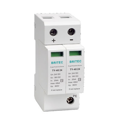 TY-40 24 24v Thiết bị chống sét năng lượng mặt trời Loại 2 Chống sét chống sét dc SPD Thiết bị chống sét dc