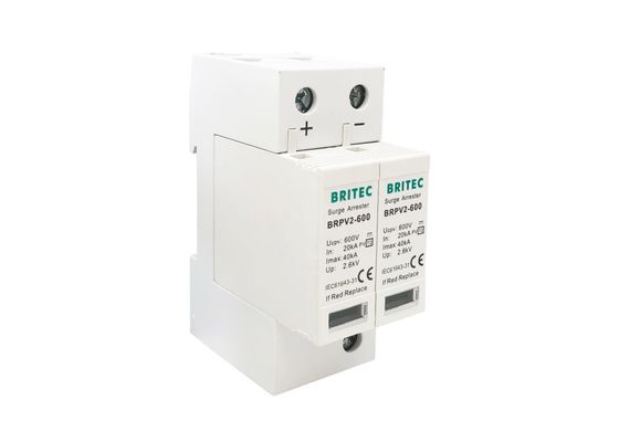 Quang điện 600V Điện áp cao cấp II DC 2 cực SPD IP20 PV Surge Arrester