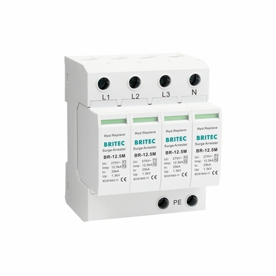 BR-12.5M 4P Thiết bị chống sét lan truyền loại 1 SPD, bộ chống sét AC loại 1 12.5kA SPD