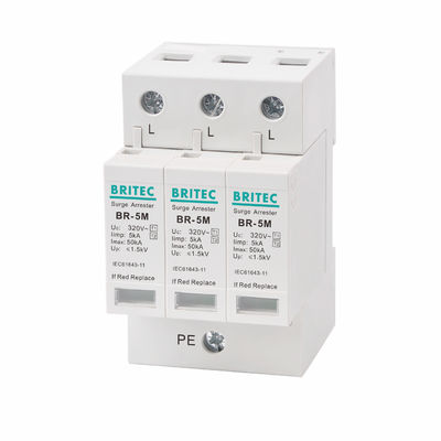 Thiết bị bảo vệ tia chớp 5kA 3P 320Vac Thiết bị bảo vệ tia chớp AC loại 1 + 2 / lớp I + II / lớp B + C