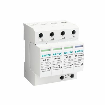 BR-20 3+1 Bảo vệ chống sét loại 2 OEM 20KA Bảo vệ chống sét điện tử Bảo vệ chống sét sét