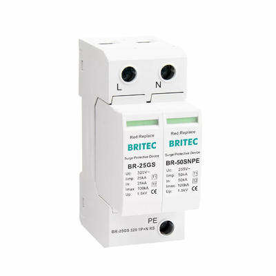 25kA Type 1 + 2 Surge Arrester với DIN Rail 35mm Mounting cho thiết bị bảo vệ siêu cường đáng tin cậy