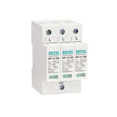 Thiết bị chống sét lan truyền 3 pha BR-12.5M 3P Loại 1 12.5kA SPD 12.5ka bộ triệt tiêu đột biến công nghiệp